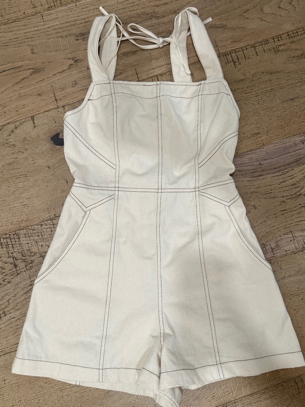Mustard Seed Stitched Romper Dream cream small